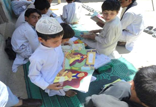 Girls and boys in the one-room schools run by HOPE in FATA